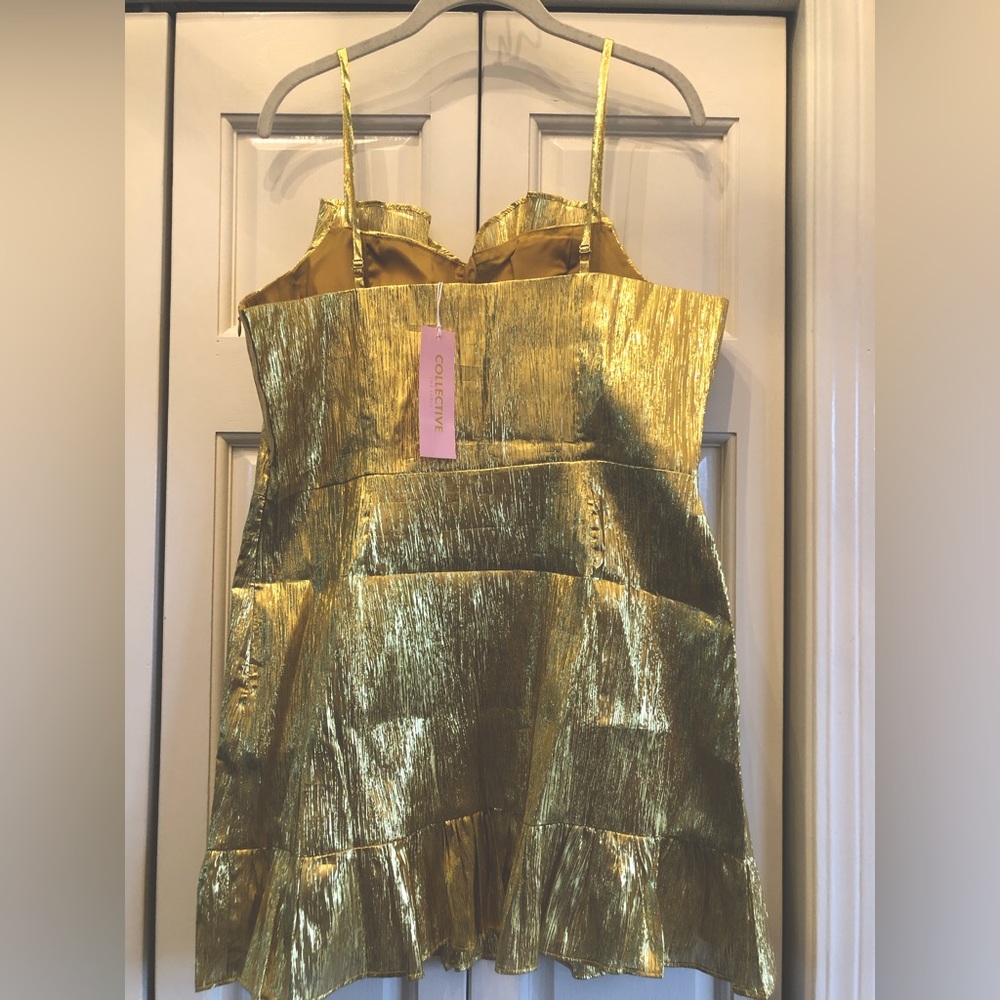 NWT, Collective The Label from ASOS, gold mini dress - Picture 2 of 6